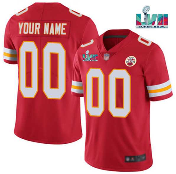 Men & Women & Youth Kansas City Chiefs Custom Red Super Bowl LVII Patch Vapor Untouchable Limited Stitched Jersey